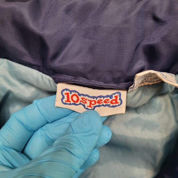 VTG 80s 10speed Piped Bomber Jacket Womens Large Retro Indie Sleaze Puffer - Picture 3 of 6